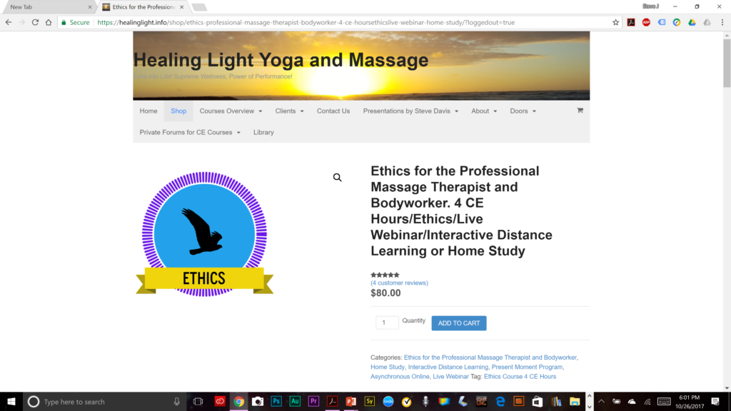 Reviews for Ethics for the Professional Massage Therapist and Bodyworker. 4 CE Hours/Ethics/Live Webinar (Interactive Distance Learning) or Home Study. https://healinglight.info